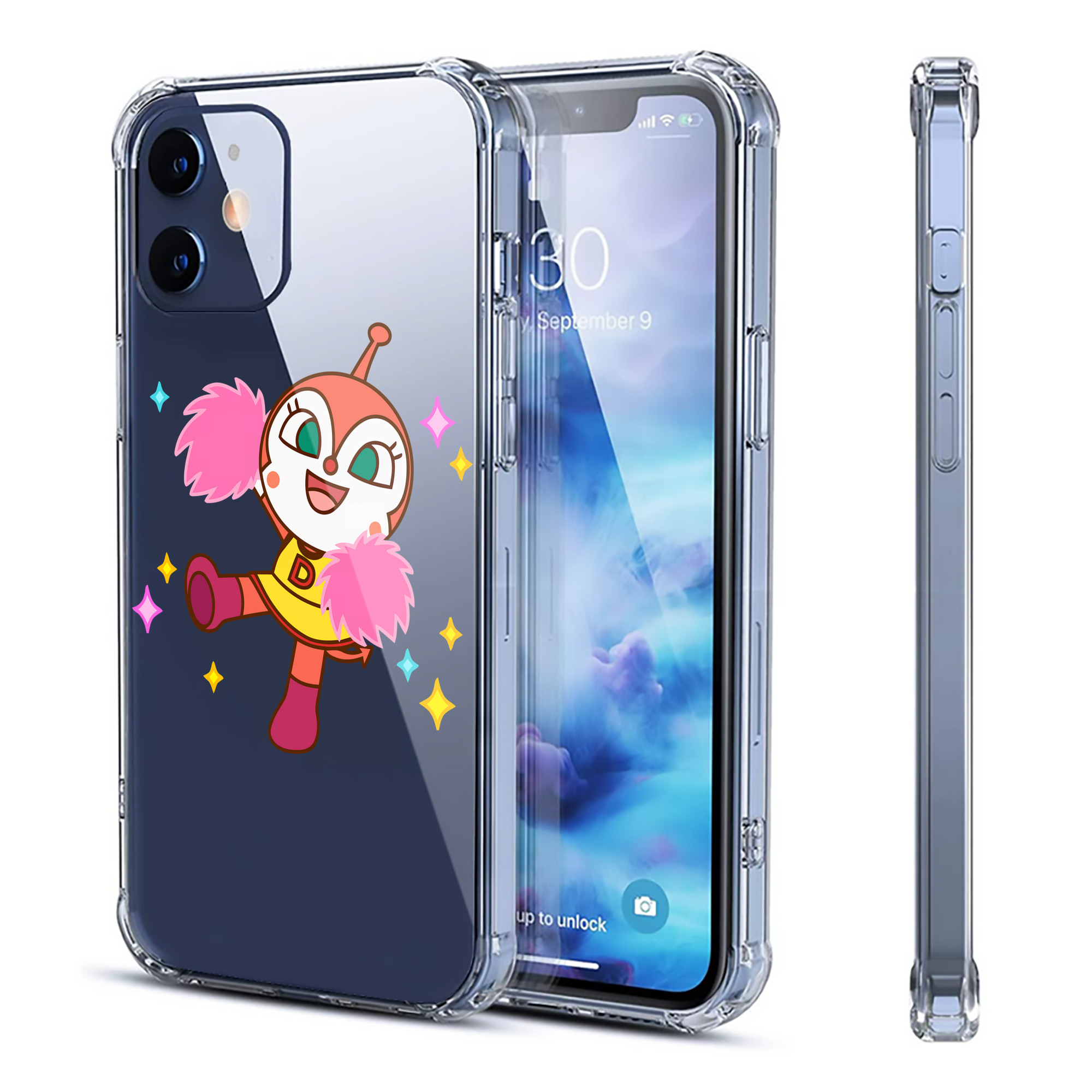 （画像用） アンパンマン Anpanman 【iPhone 12シリーズ対応】透明スマホケース（クリアソフトケース）